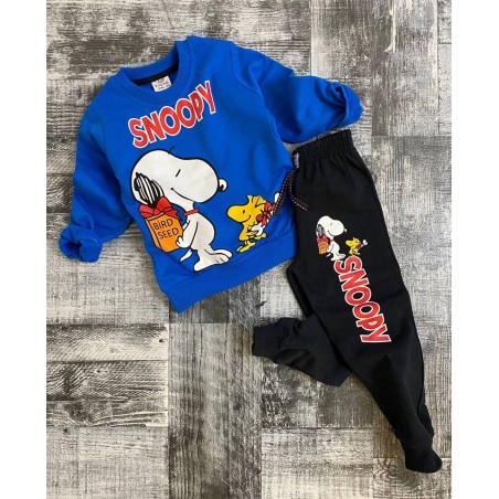 Otroški komplet Snoopy v modri barvi za fantka dvodelni