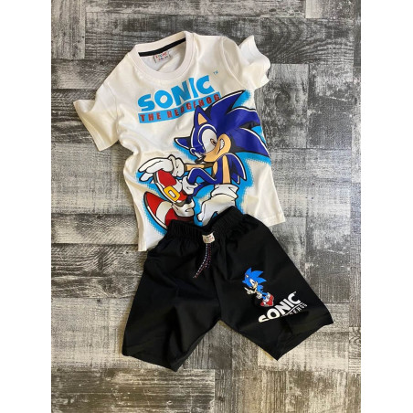 Otroški poletni komplet Sonic v beli barvi