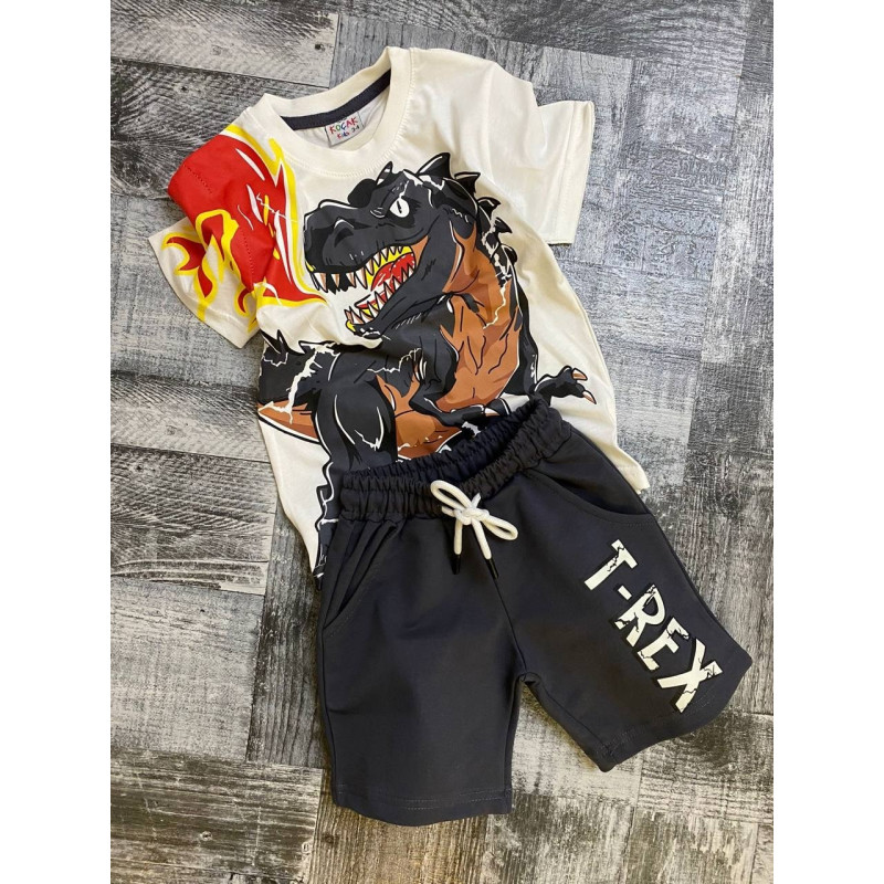Παιδικό σετ T-rex σε μαύρο χρώμα για αγόρι