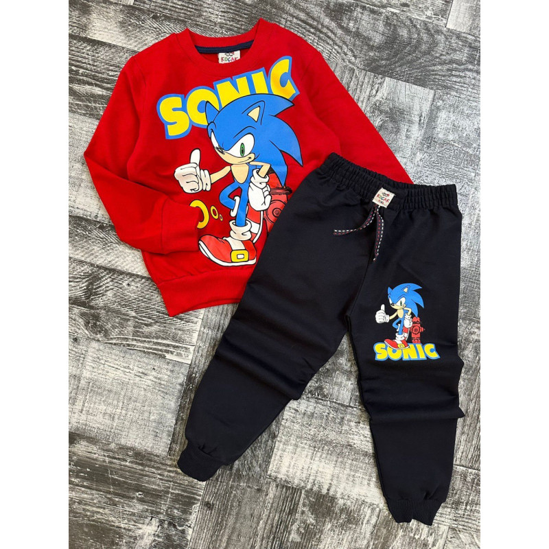 Παιδικό σετ Sonic μακρυμάνικο και παντελόνι μπλούζα και παντελόνι δύο τεμαχίων