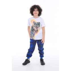 Παιδικό σετ για αγόρι παντελόνι σε μπλε και λευκό T-shirt
